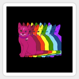 Rainbow Kitty Eight Kitties of ROYGBIV Feeling At Home Sticker